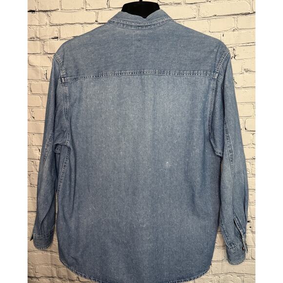 Vintage 90s Appalachian Trail Long Sleeve Button Down Denim Shirt Medium-Farmcor - Picture 4 of 5
